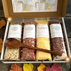 Homemade Fall Autumn Soup Collection Gift Box | 4 gourmet salt-free comfort food dinner set, thoughtful get well sympathy care package