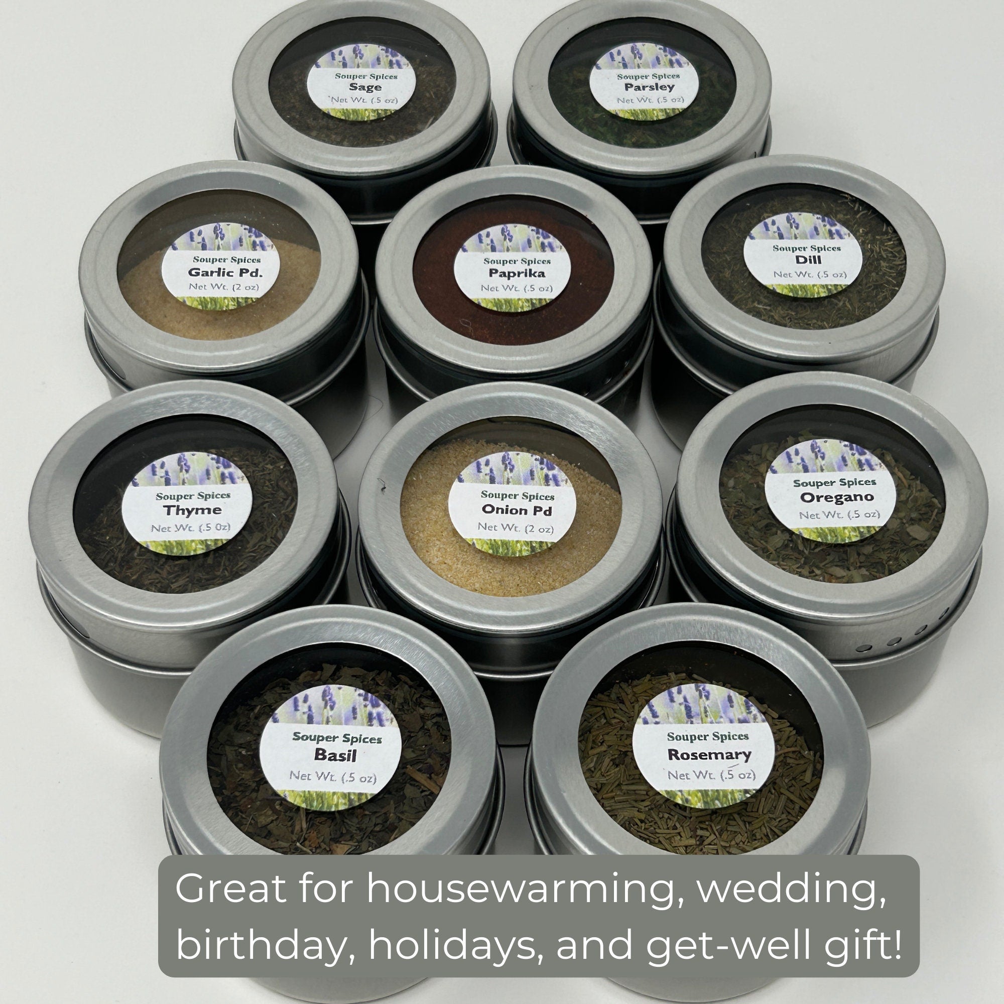 magnetic spice jars for housewarming, wedding, Christmas