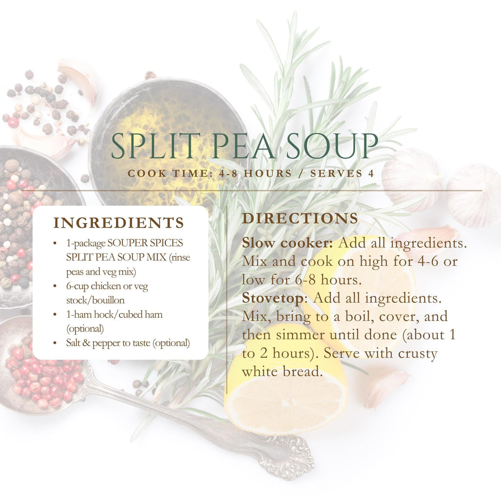 Split Pea Soup Mix, Homemade Comfort Food, Nourishing Vegan Vegetarian, Easy Healthy Dinner, Low Sodium Family Meal, Gift for Busy Families