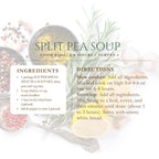 Split Pea Soup Mix, Homemade Comfort Food, Nourishing Vegan Vegetarian, Easy Healthy Dinner, Low Sodium Family Meal, Gift for Busy Families