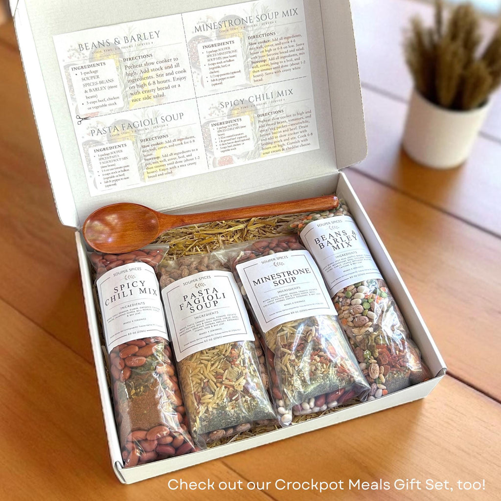 Crockpot Soup Gift Basket - Each Soup Serves 4+, Gourmet Food Gift for Busy Moms, Easy Meal Prep, Thank You, Birthday, Get Well, Slow cooker