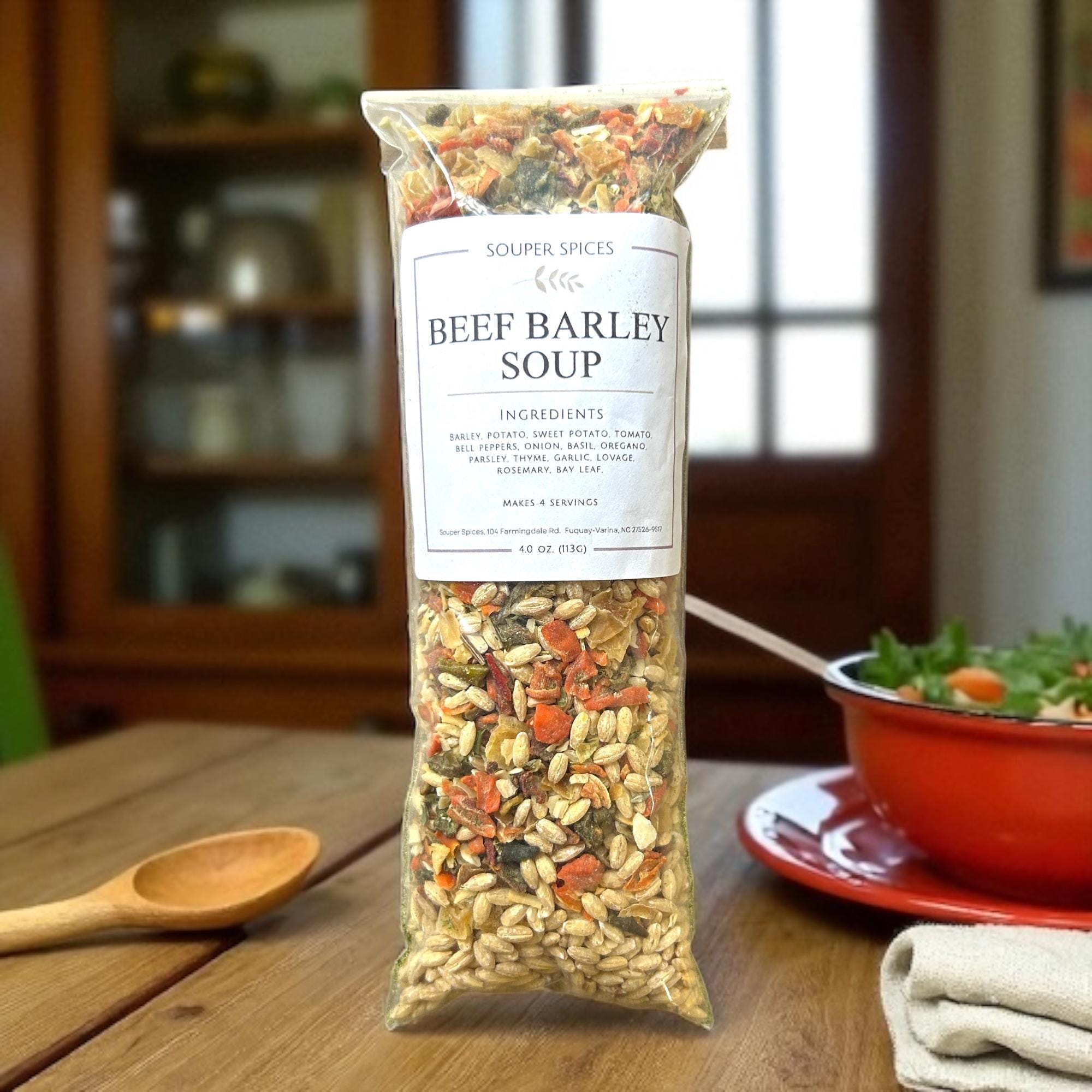 Homemade Beef & Barley Soup Mix, Healthy Family Crockpot Stovetop Meal, All Natural Comforting Easy Dinner, Quick Prep Gourmet Dry Soup Mix