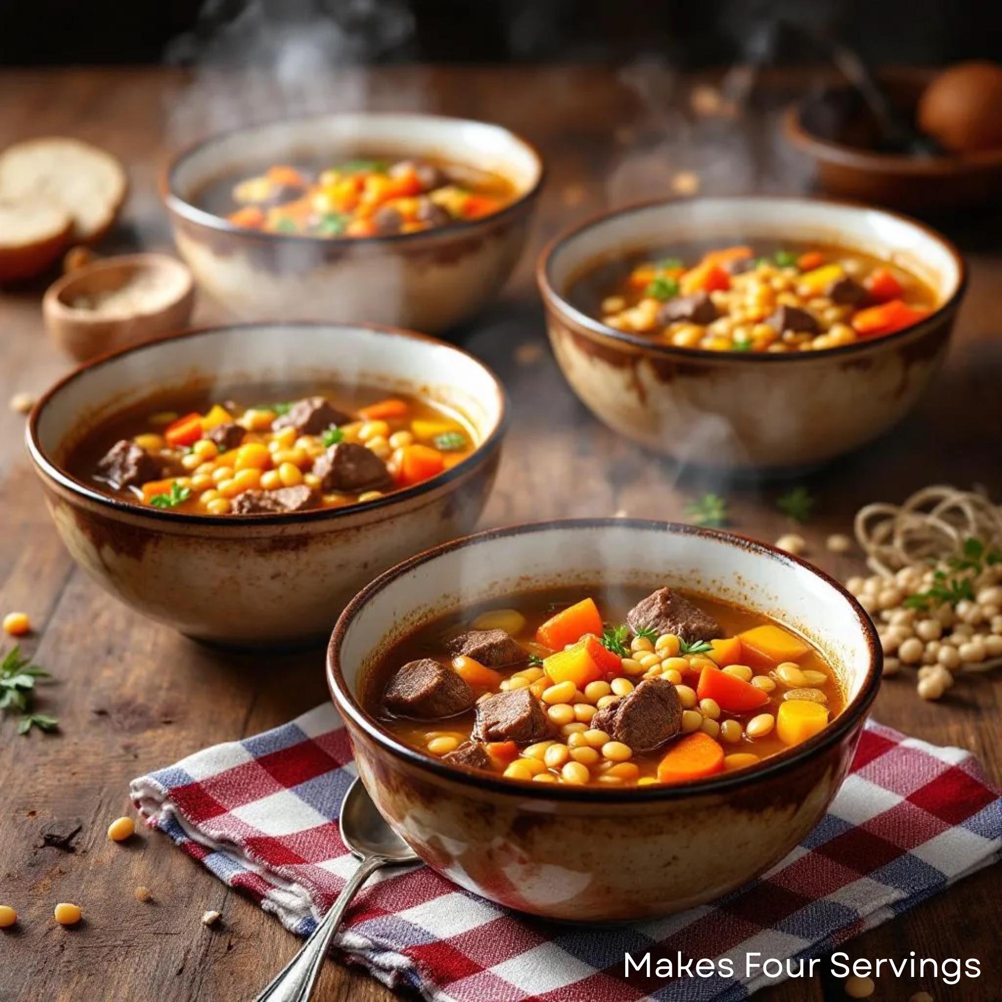 Homemade Beef & Barley Soup Mix, Healthy Family Crockpot Stovetop Meal, All Natural Comforting Easy Dinner, Quick Prep Gourmet Dry Soup Mix