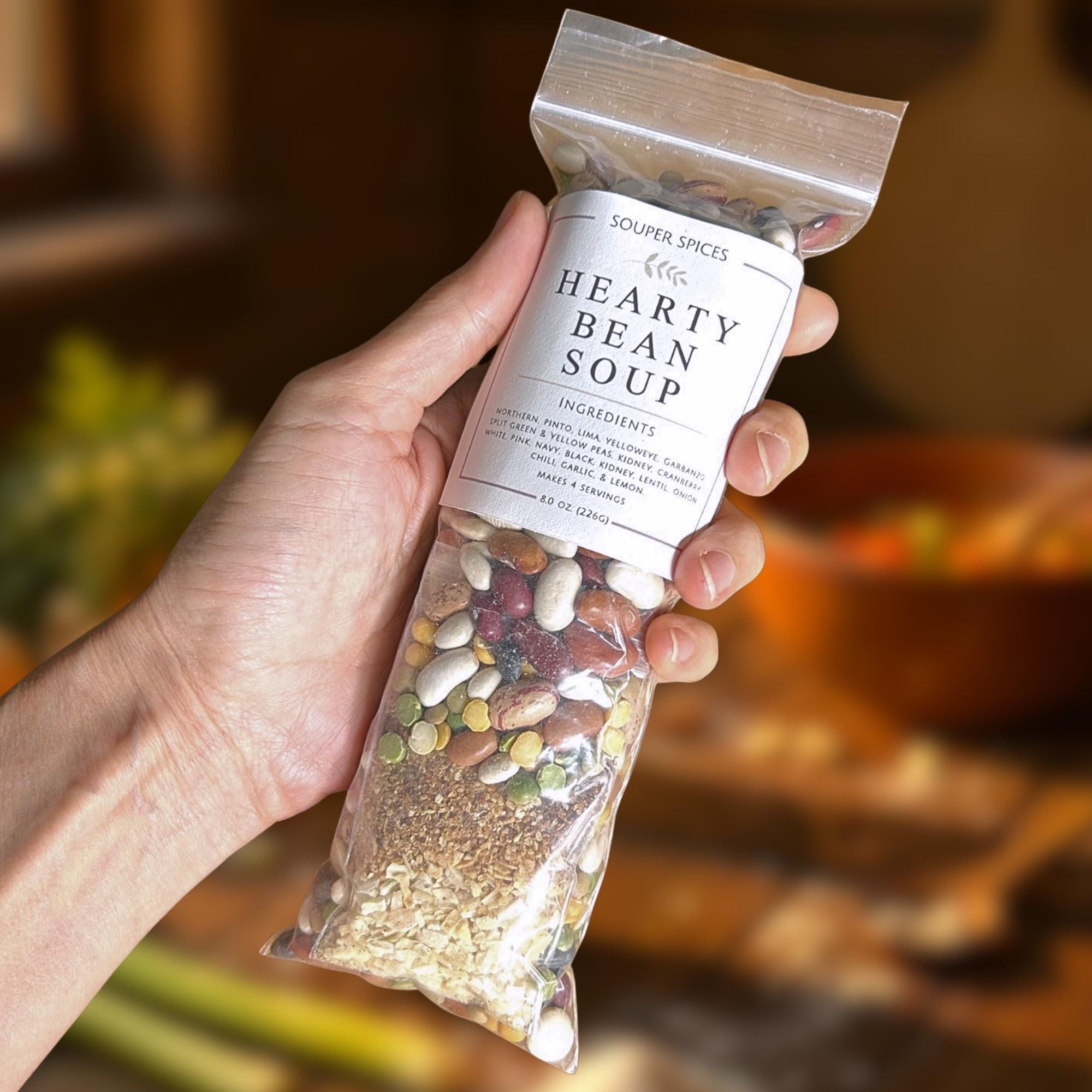 Hearty Dried Beans Soup Mix, Easy Homemade Dinner, Healthy Crockpot Vegan Meal, Quick Prep for Busy Moms, Great Gift, One Pot Meal