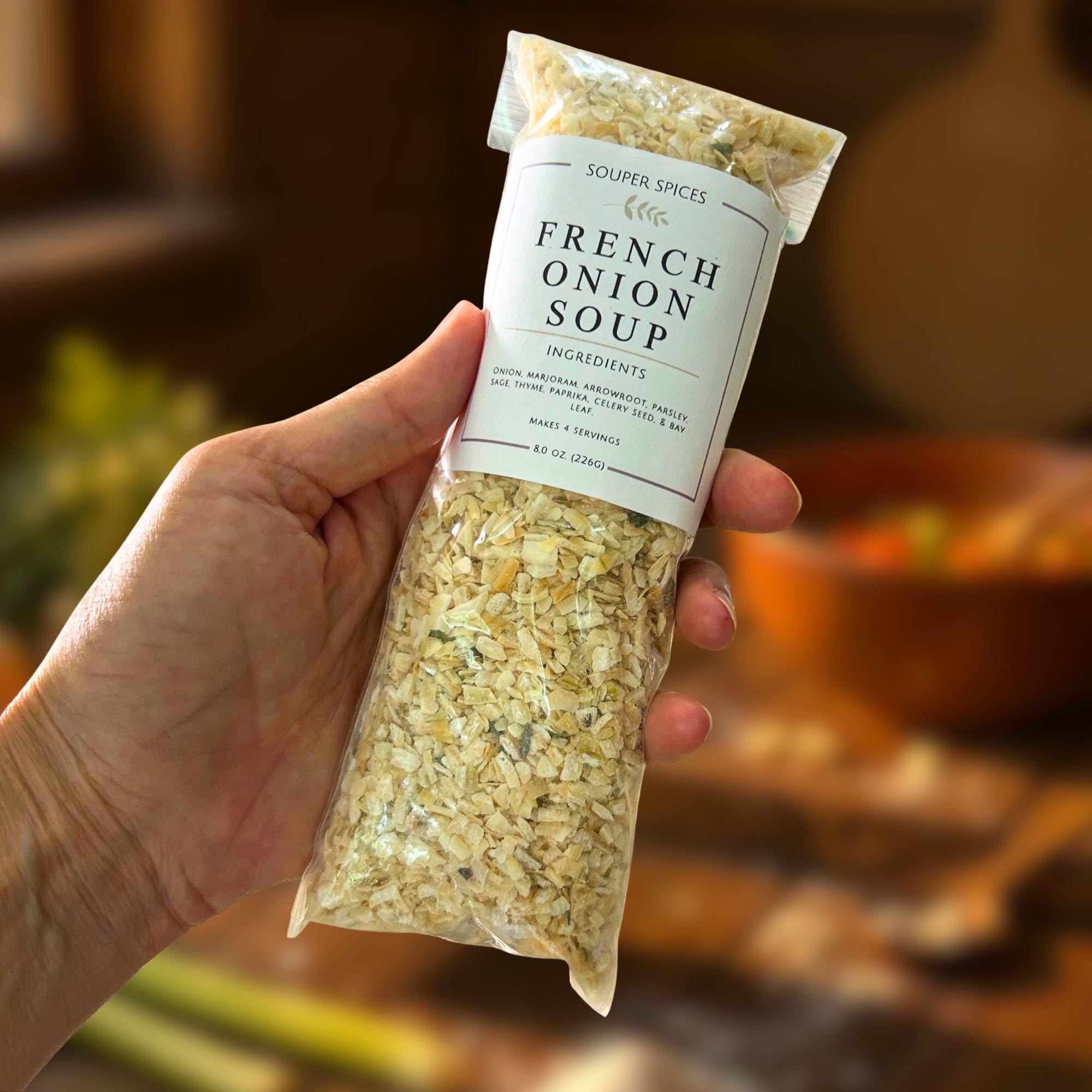 Homemade French Onion Soup Mix, Easy Low Sodium Gluten Free Comfort Food, Healthy Weeknight Dinner, Quick Prep Gift for Soup Lovers, GF