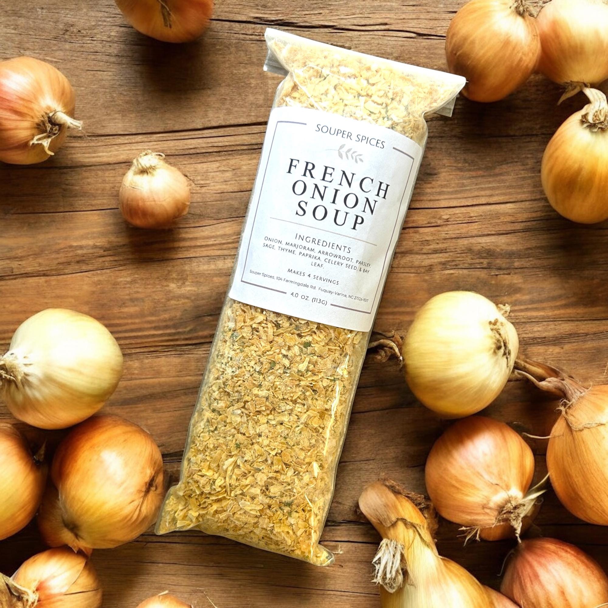 Homemade French Onion Soup Mix, Easy Low Sodium Gluten Free Comfort Food, Healthy Weeknight Dinner, Quick Prep Gift for Soup Lovers, GF