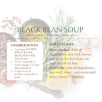 Black Bean Soup Mix, Crockpot One Pot Meal, Gluten Free Vegan Vegetarian, Easy Gourmet Healthy Dinner, Low Sodium Comfort Food, Gift for Her