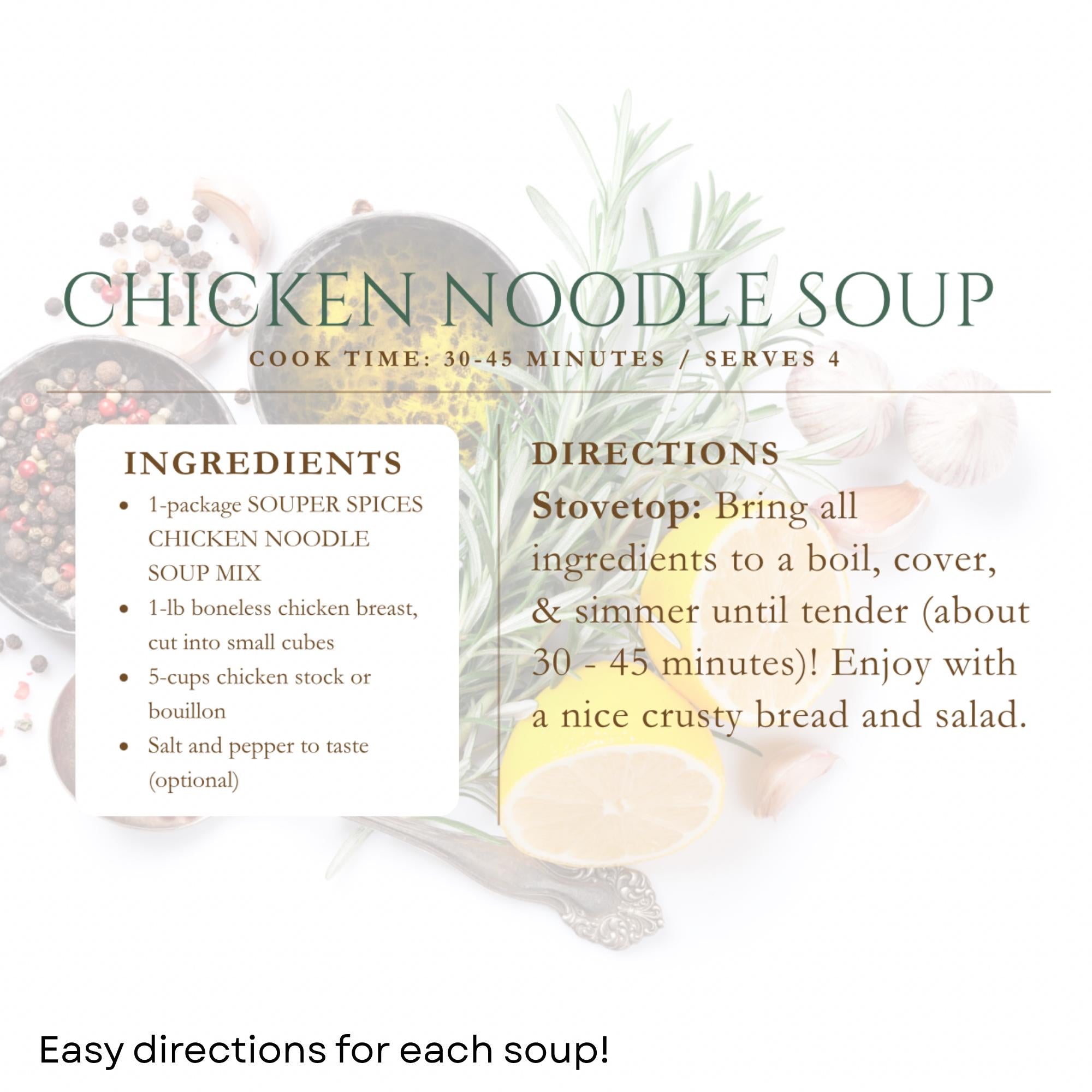 Homemade Soup Gift Basket of 4 Mixes - 4+ Servings Each | Great for Busy Families, Seniors, Thinking of You, Get Well Soon Happy Birthday