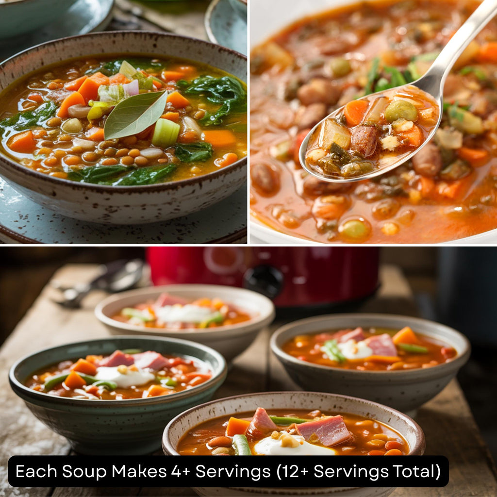 Crockpot Soup Gift Basket - Each Soup Serves 4+, Gourmet Food Gift for Busy Moms, Easy Meal Prep, Thank You, Birthday, Get Well, Slow cooker