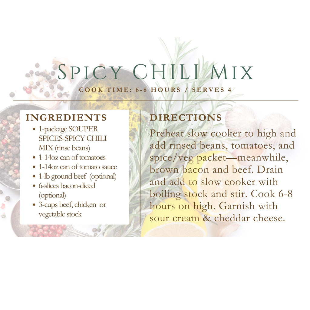 Chili Lovers Gift Set, Spicy Black Bean Chili Mix, Easy Homemade Comfort Food, Low Sodium Healthy Dinner, Crockpot One Pot Meal Gift for Him