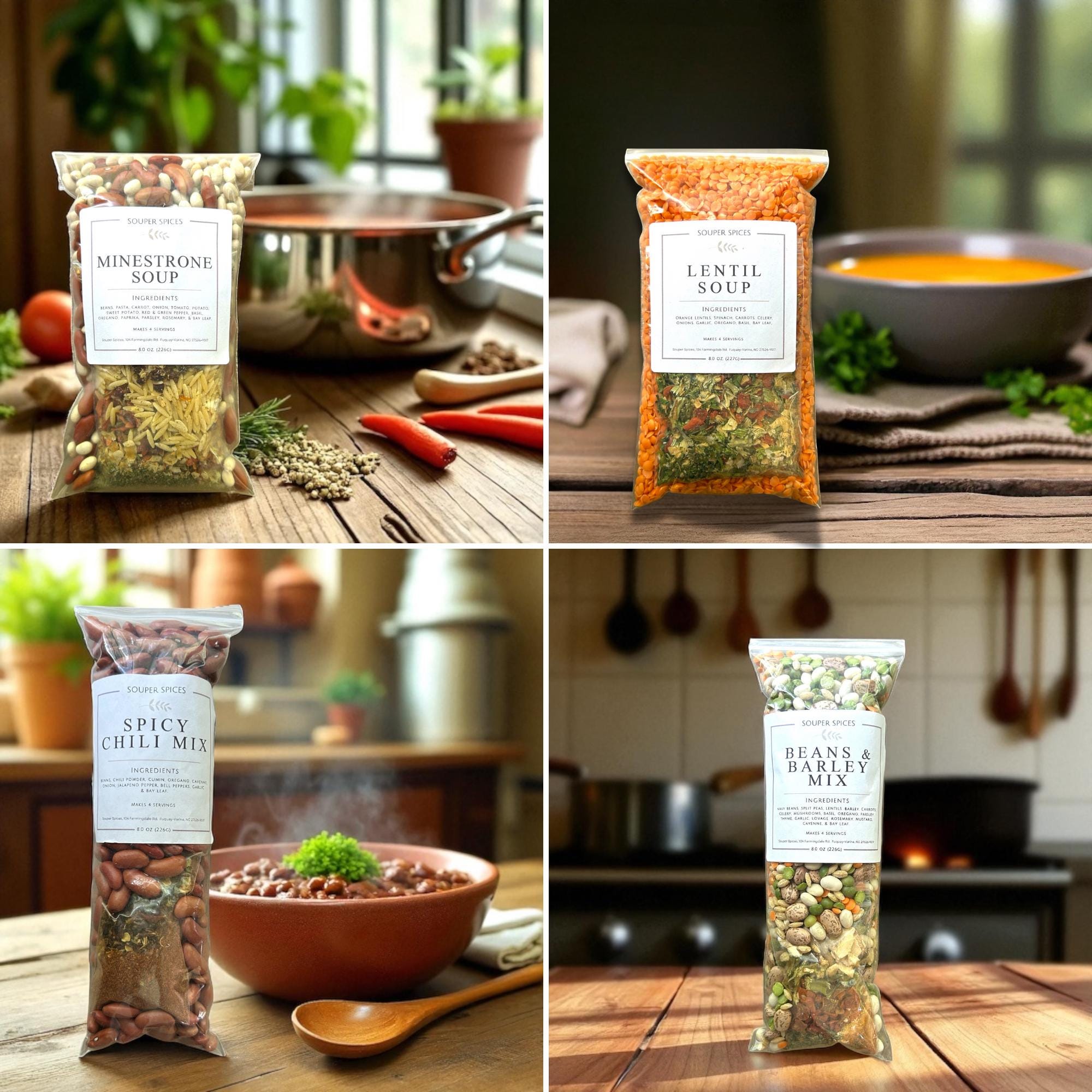 Crockpot Meals Gift Basket - 4+ Servings Each | Easy Soup, Chili, & Beans, Gourmet Food Gift for Busy Families, Fast Meal Prep, Slow cooker