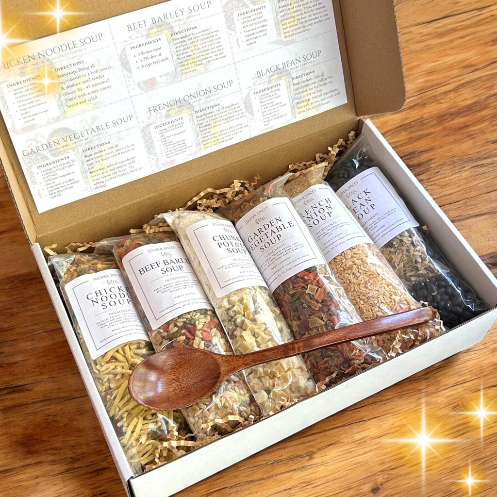 All-Natural Pantry Staple Soup Gift Set (6), Homemade Healthy Easy Meals, Low-Sodium Comfort Food Care Package, Great Gift for Busy Family