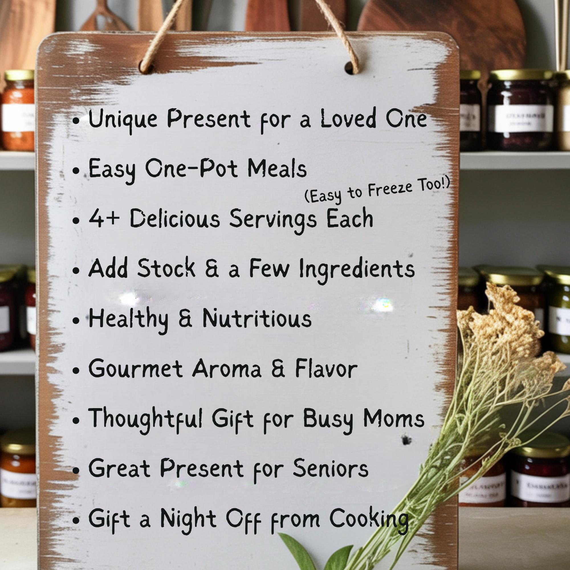 Valentine's Day Soup Gift Set, Homemade All-Natural Healthy Meal Mixes, Low-Sodium Vegan Comfort Food Care Package for Her, Present for GF