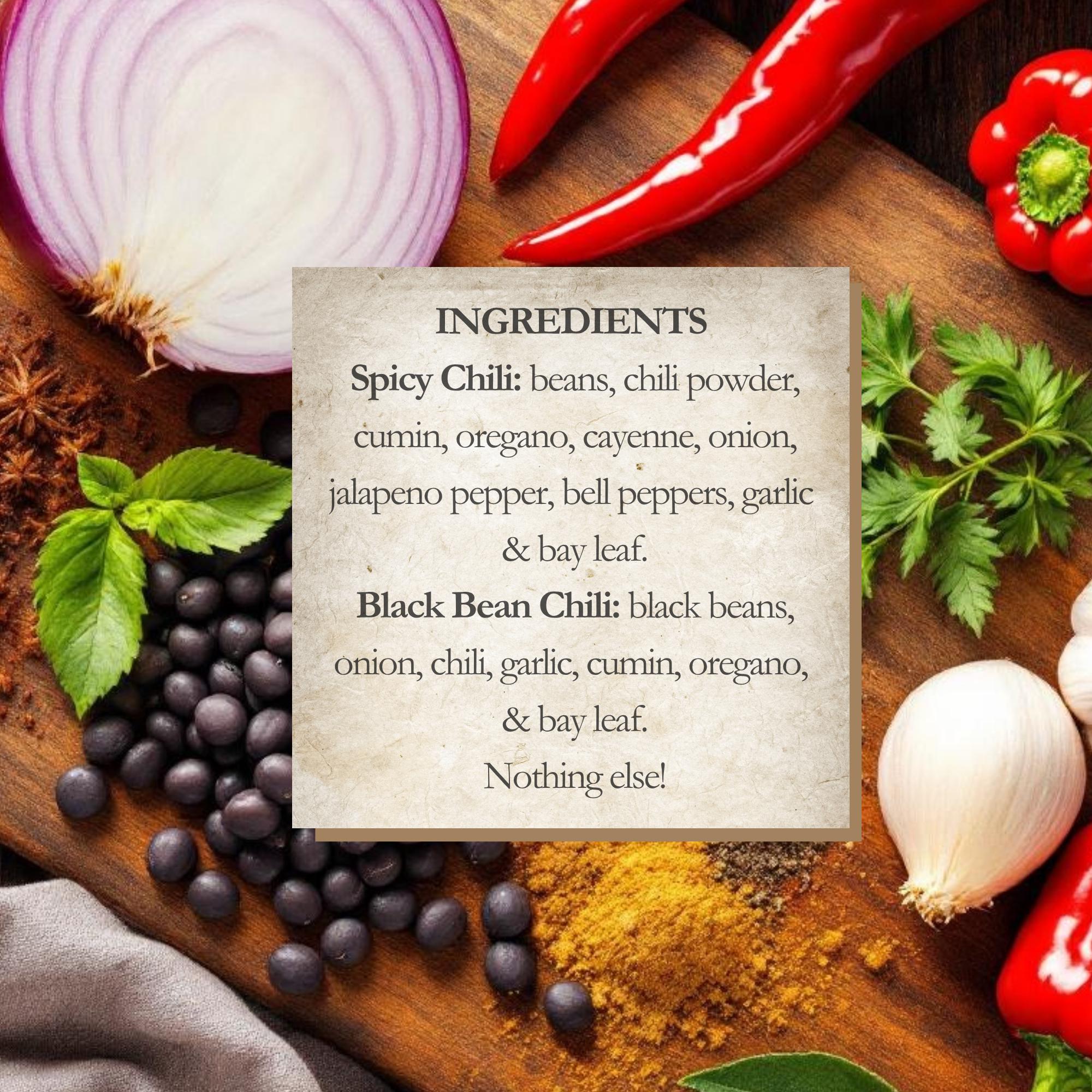 Chili Lovers Gift Set, Spicy Black Bean Chili Mix, Easy Homemade Comfort Food, Low Sodium Healthy Dinner, Crockpot One Pot Meal Gift for Him