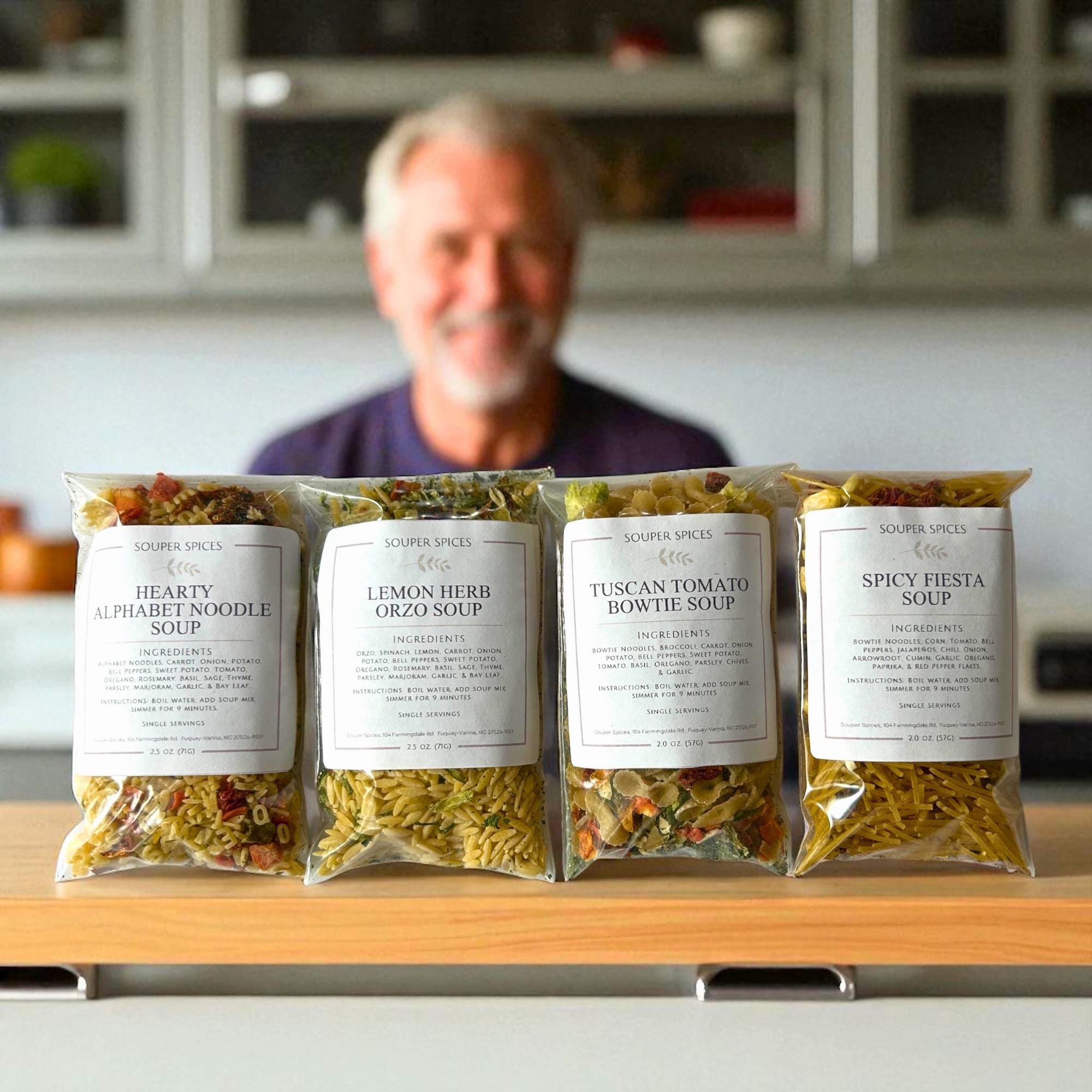 Healthy Quick Easy Pasta Soup Mix, Single Serving Gourmet Gift Box, Meals for Seniors College Students, Singles Nutritious Stocking Stuffers