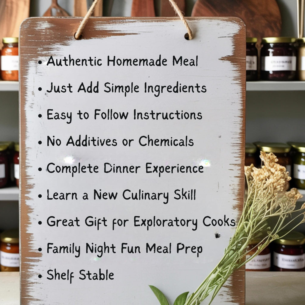 Homemade Italian Dinner Kit Gift Set, Easy Gourmet Gnocchi Pasta Sauce Focaccia & Dressing Mix, Complete Family Meal for Four, Culinary Gift