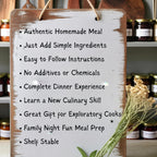 Homemade Italian Dinner Kit Gift Set, Easy Gourmet Gnocchi Pasta Sauce Focaccia & Dressing Mix, Complete Family Meal for Four, Culinary Gift
