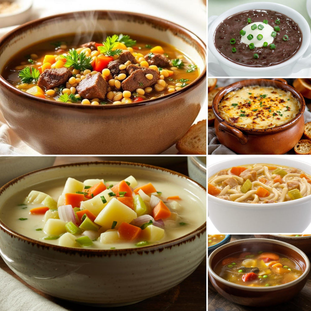 All-Natural Pantry Staple Soup Gift Set (6), Homemade Healthy Easy Meals, Low-Sodium Comfort Food Care Package, Great Gift for Busy Family