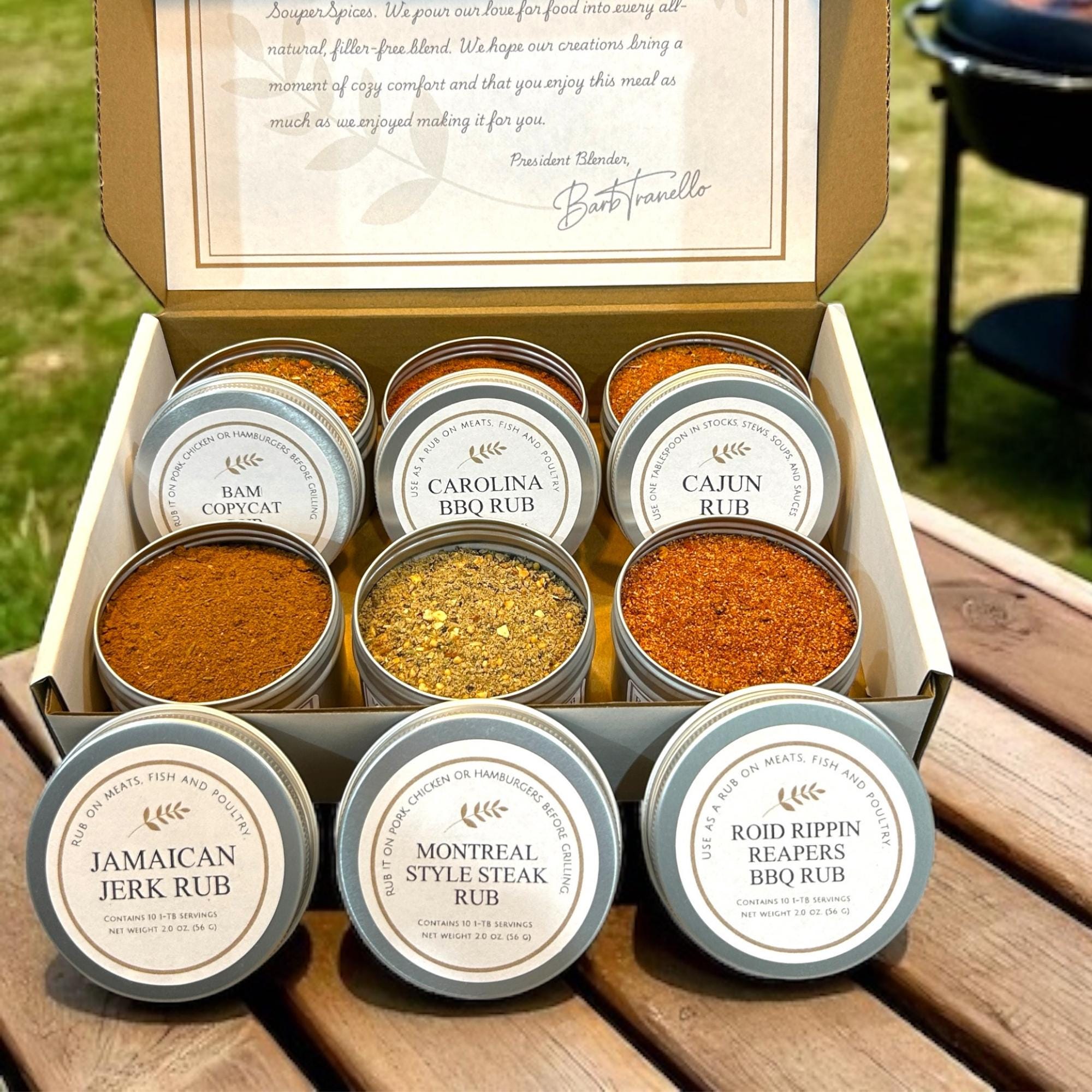 Grill Master Dry Rub Gift Set | 6 Extremely Spicy BBQ Seasonings, Unique Gift for Dad, Men, Brother, Uncle, Gourmet Grilling Pepper Spices