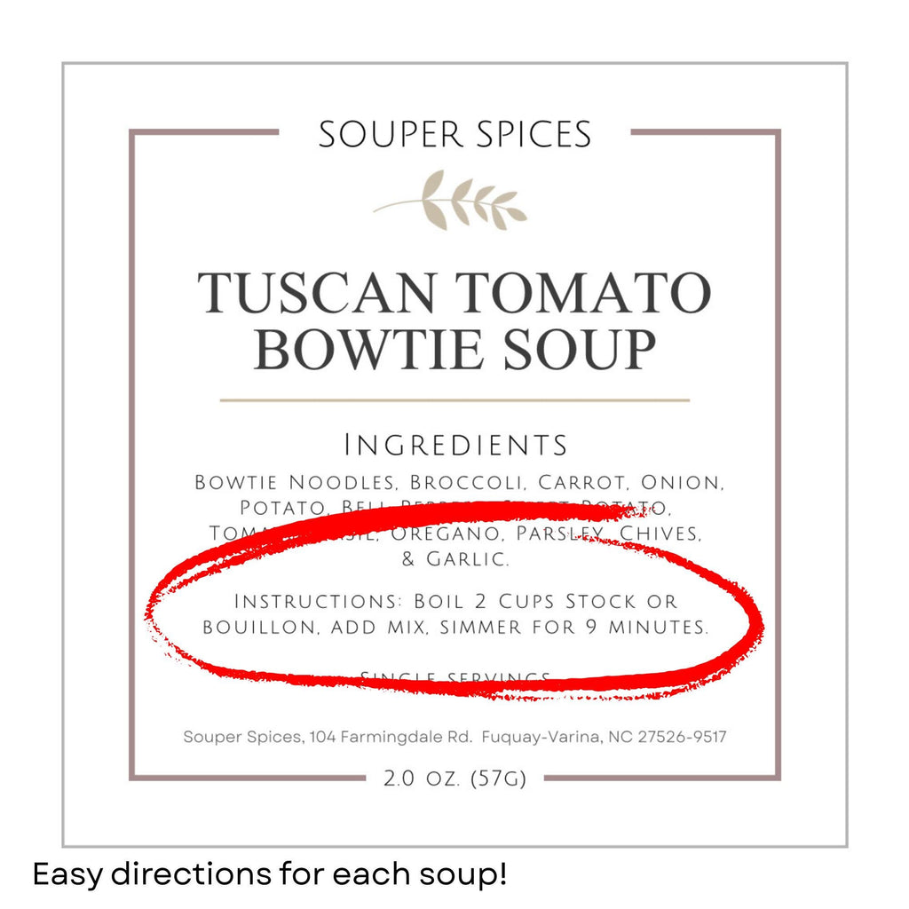 Healthy Quick Easy Pasta Soup Mix, Single Serving Gourmet Gift Box, Meals for Seniors College Students, Singles Nutritious Stocking Stuffers
