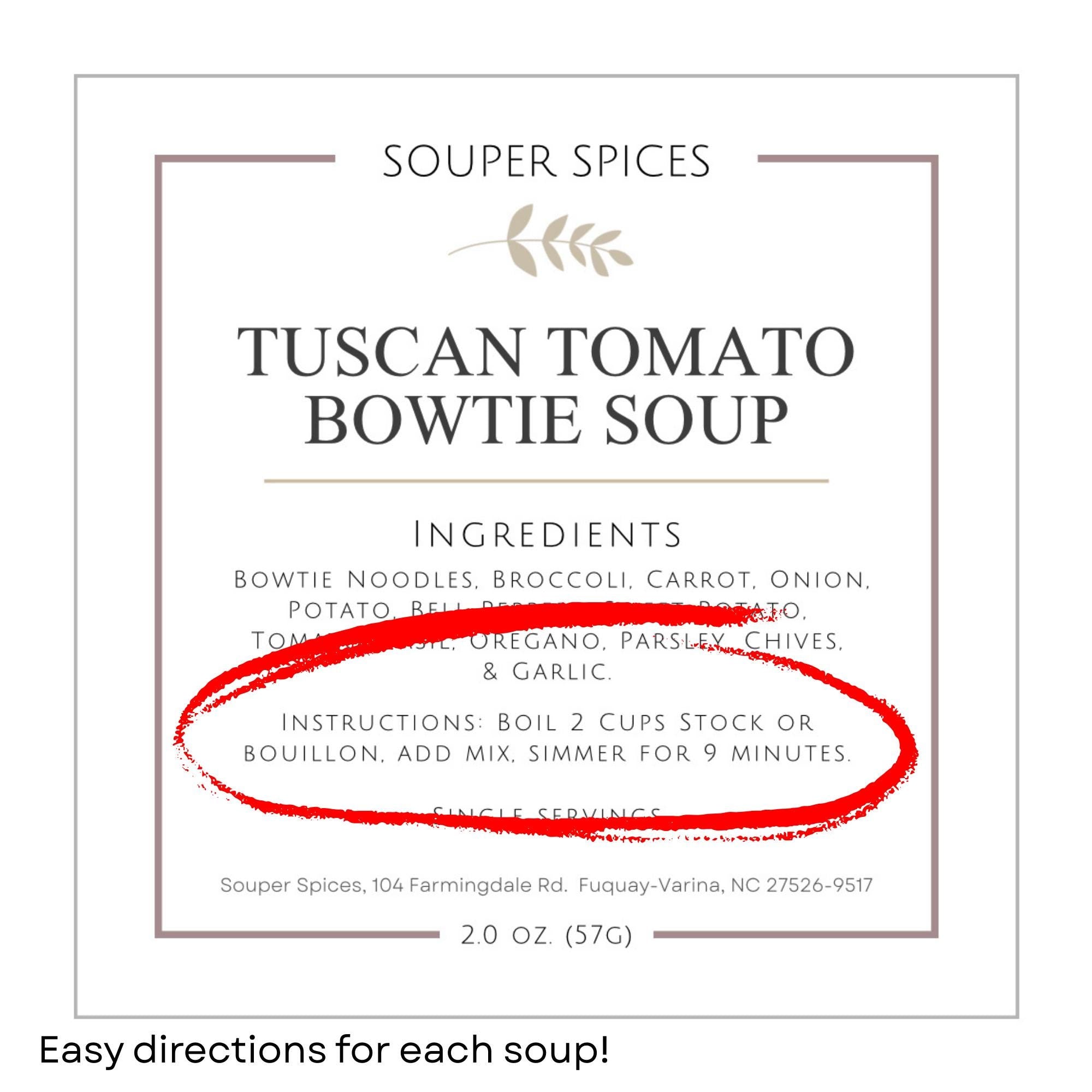 Healthy Quick Easy Pasta Soup Mix, Single Serving Gourmet Gift Box, Meals for Seniors College Students, Singles Nutritious Stocking Stuffers