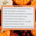 Homemade Easy Thanksgiving Dinner Kit, New Cooks Holiday Meal Kit for Four, Turkey Stuffing Cranberry Mashed Potatoes Italian Dressing Gift