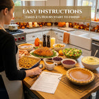 Homemade Easy Thanksgiving Dinner Kit, New Cooks Holiday Meal Kit for Four, Turkey Stuffing Cranberry Mashed Potatoes Italian Dressing Gift