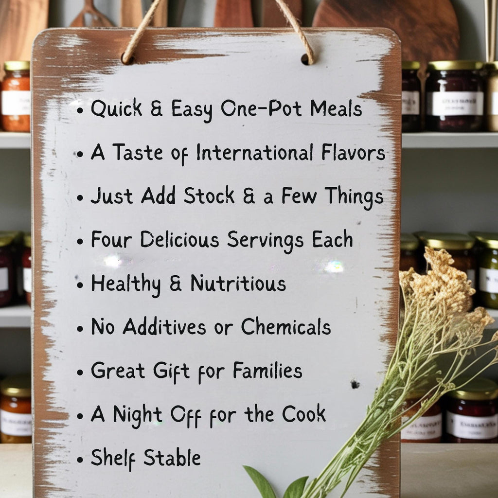 International Food Box | Set of Four Mixes, Gourmet Gift Basket, One-Pot Meal, Beans, Rice, Low Sodium, Crockpot, Easy Dinner