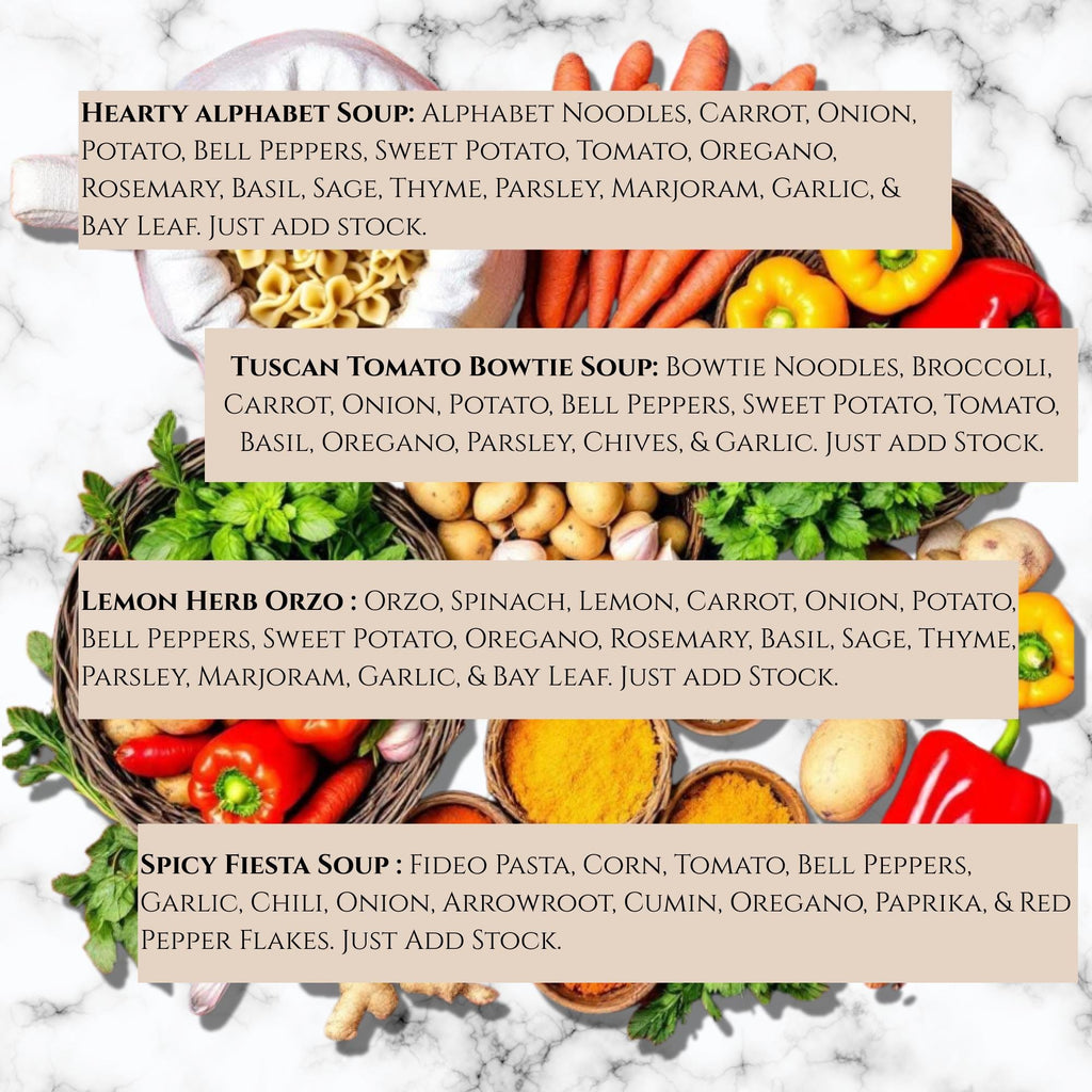 Easy Pasta Soup Mix - 8 Single Serving Healthy Quick Meals for Kids, Teens & College Students, Gift Box For Single People, Stocking Stuffers