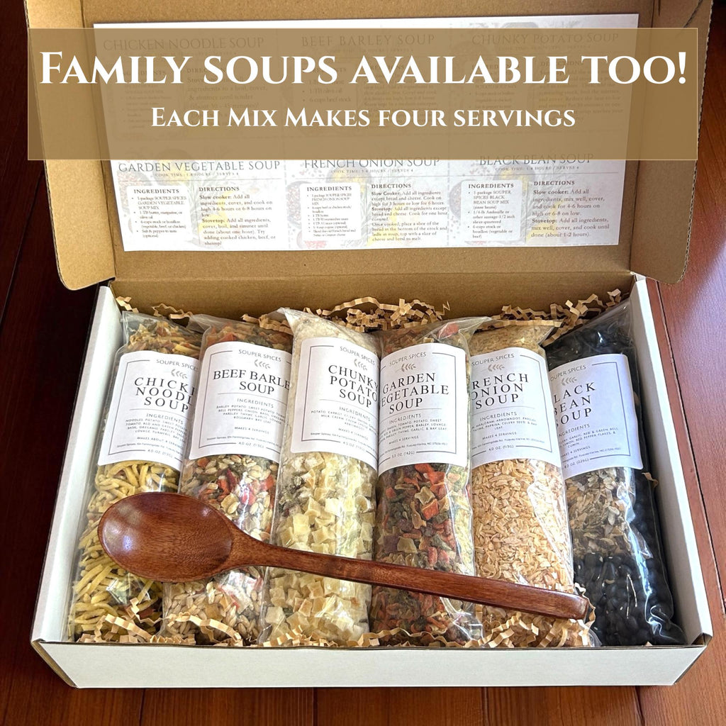 Easy Pasta Soup Mix - 8 Single Serving Healthy Quick Meals for Kids, Teens & College Students, Gift Box For Single People, Stocking Stuffers