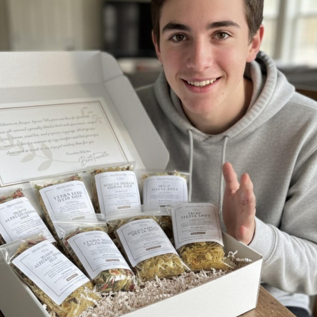 Easy Pasta Soup Mix - 8 Single Serving Healthy Quick Meals for Kids, Teens & College Students, Gift Box For Single People, Stocking Stuffers