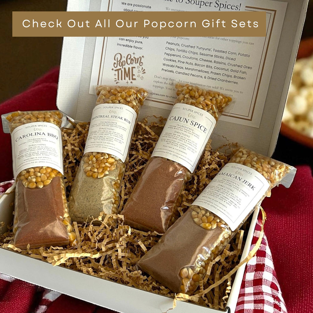 Popcorn and Seasoning Gift Set, Choose Any 2 Flavors, 35 Gourmet Varieties to Pick, Custom Foodie Gift Box, Family Movie Night Snack Kit