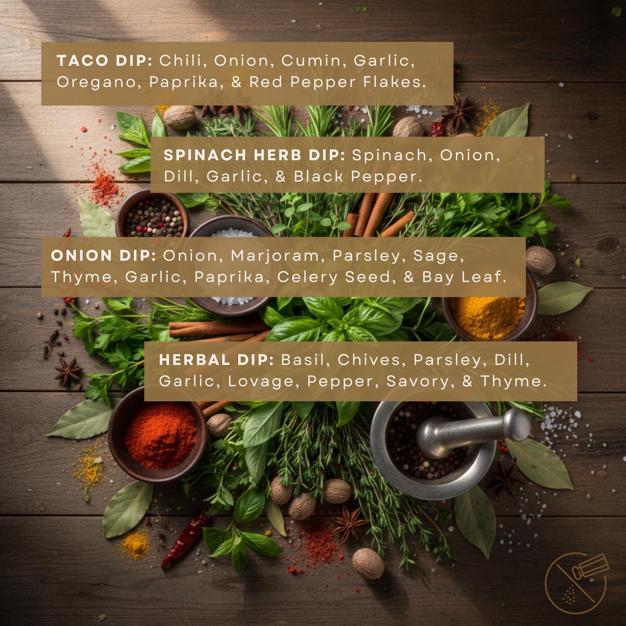 Healthy All-Natural Dip Mixes Gift Box, Dips for Familes, College Students, Singles All-Natural Nutritious Stocking Stuffers