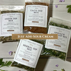 Healthy All-Natural Dip Mixes Gift Box, Dips for Familes, College Students, Singles All-Natural Nutritious Stocking Stuffers