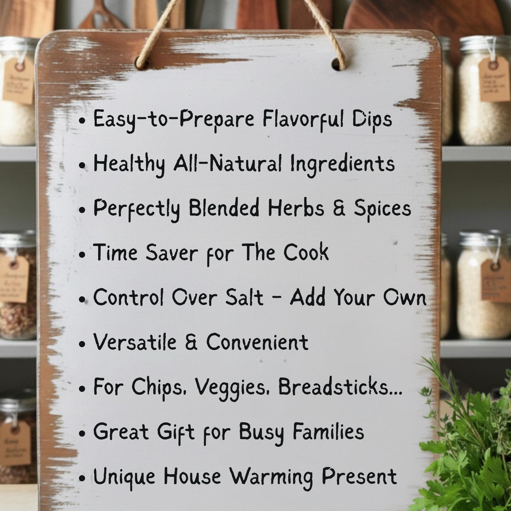 Healthy All-Natural Dip Mixes Gift Box, Dips for Familes, College Students, Singles All-Natural Nutritious Stocking Stuffers