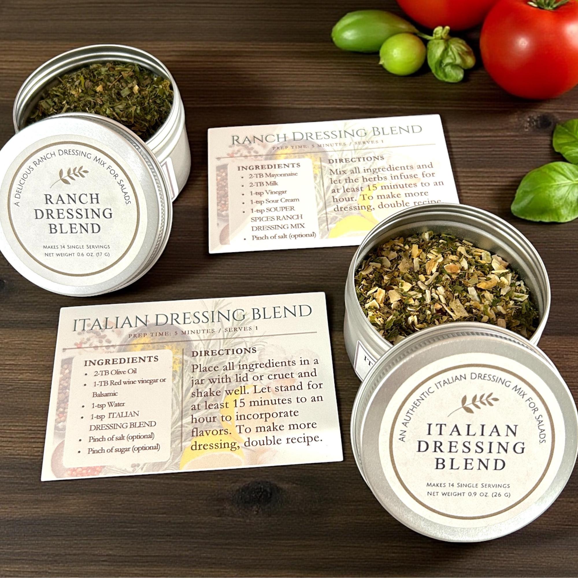 Salad Lovers Gift Box | Homemade Italian & Ranch Dressing Mix Kit, Gourmet Foodie Gift, Healthy Food Care Package for Her Christmas Present