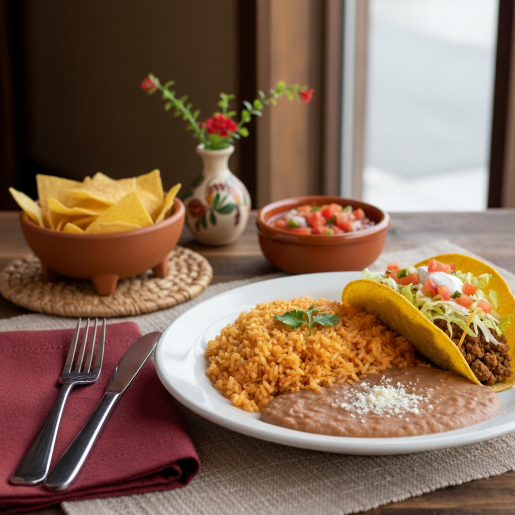 Homemade Taco Tuesday Dinner Kit, Mexican Meal Gift Set, Spanish Rice Mix, Refried Beans, Taco Seasoning, Salsa, Culinary Gift