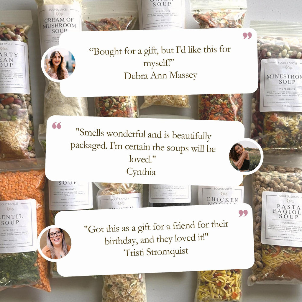 12 Homemade Soup Mix Gift Box - Easy Healthy Family Meals, Simple Meal Prep, Gourmet Dried Soup Kit, Comfort Food Gift for Busy Moms