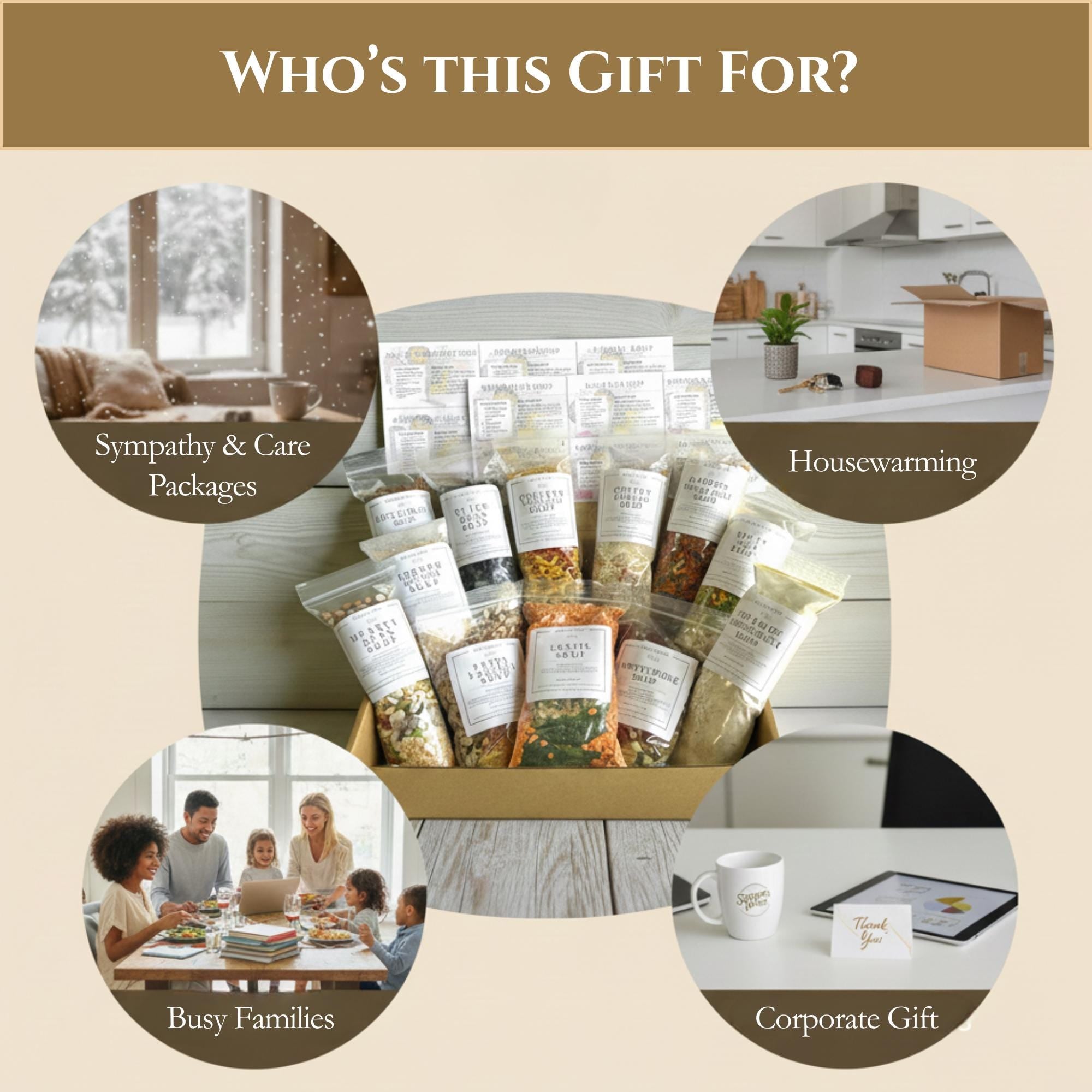 12 Homemade Soup Mix Gift Box - Easy Healthy Family Meals, Simple Meal Prep, Gourmet Dried Soup Kit, Comfort Food Gift for Busy Moms