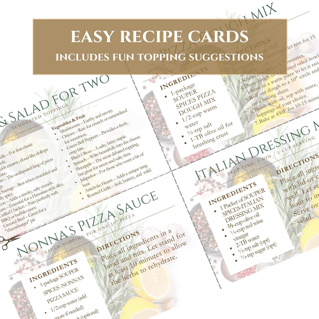 Date Night Experience Pizza & Salad Meal Kit for 2, Homemade Pizza Sauce Dough Mix Gourmet Food Gift, Italian Dressing Pizza Making Kit