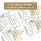 Date Night Experience Pizza & Salad Meal Kit for 2, Homemade Pizza Sauce Dough Mix Gourmet Food Gift, Italian Dressing Pizza Making Kit