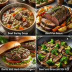 Gourmet Beef Seasoning Blend Gift Set | Gluten-Free, Low Sodium, Herb Rub, Recipe Cards & Spoon