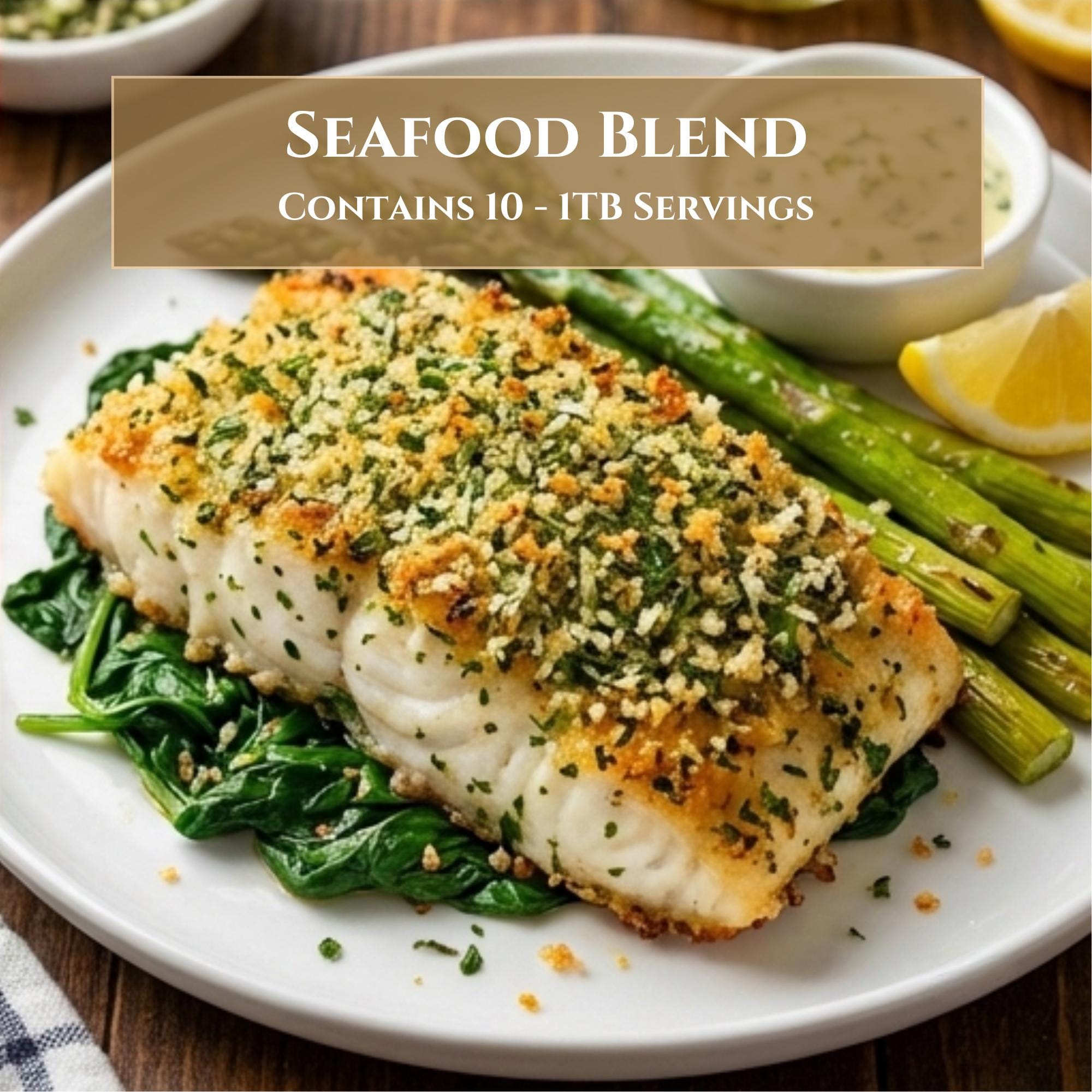 Gourmet Seafood Herb Blend Gift Set | Salt-Free Lemon, Dill, Basil Seasoning For Fish & Shrimp - Great Gift for Busy People
