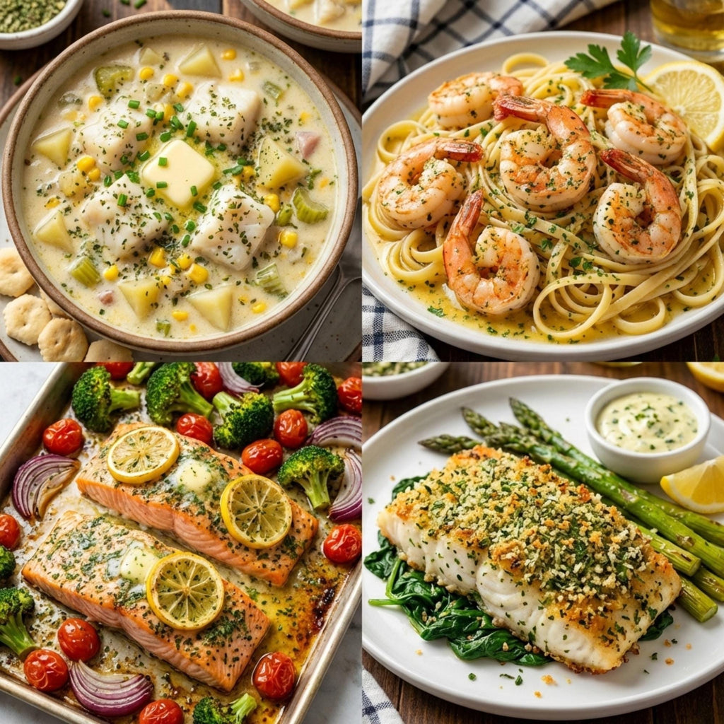 Gourmet Seafood Herb Blend Gift Set | Salt-Free Lemon, Dill, Basil Seasoning For Fish & Shrimp - Great Gift for Busy People