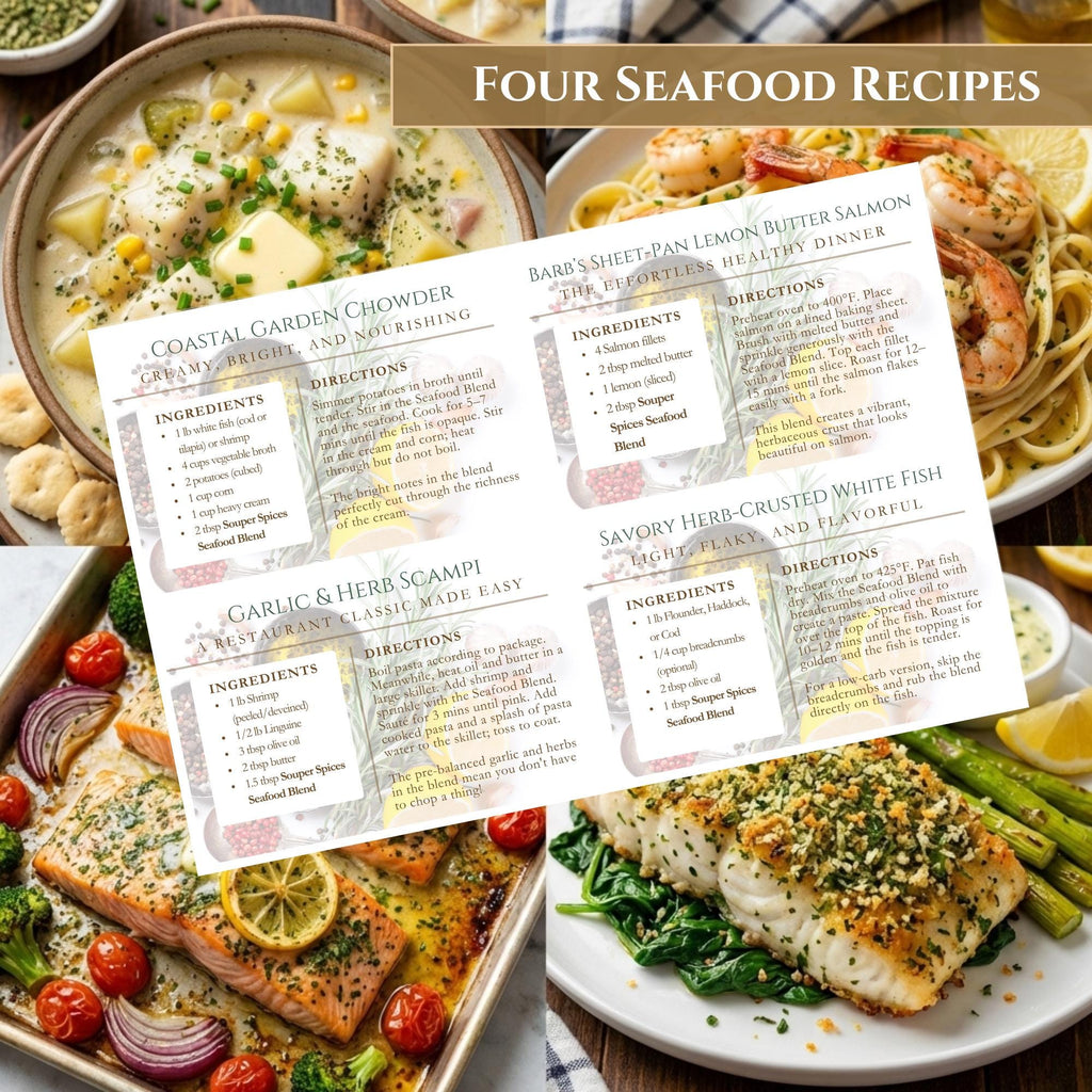 Herb Blends for Homemade Meals Gift Set of 6, Unique Small-Batch Spice Mixes for Homemade Meals, Healthy Easy Seasoning Starter Kit, No Salt