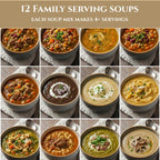 12 Homemade Soup Mix Gift Box - Easy Healthy Family Meals, Simple Meal Prep, Gourmet Dried Soup Kit, Comfort Food Gift for Busy Moms