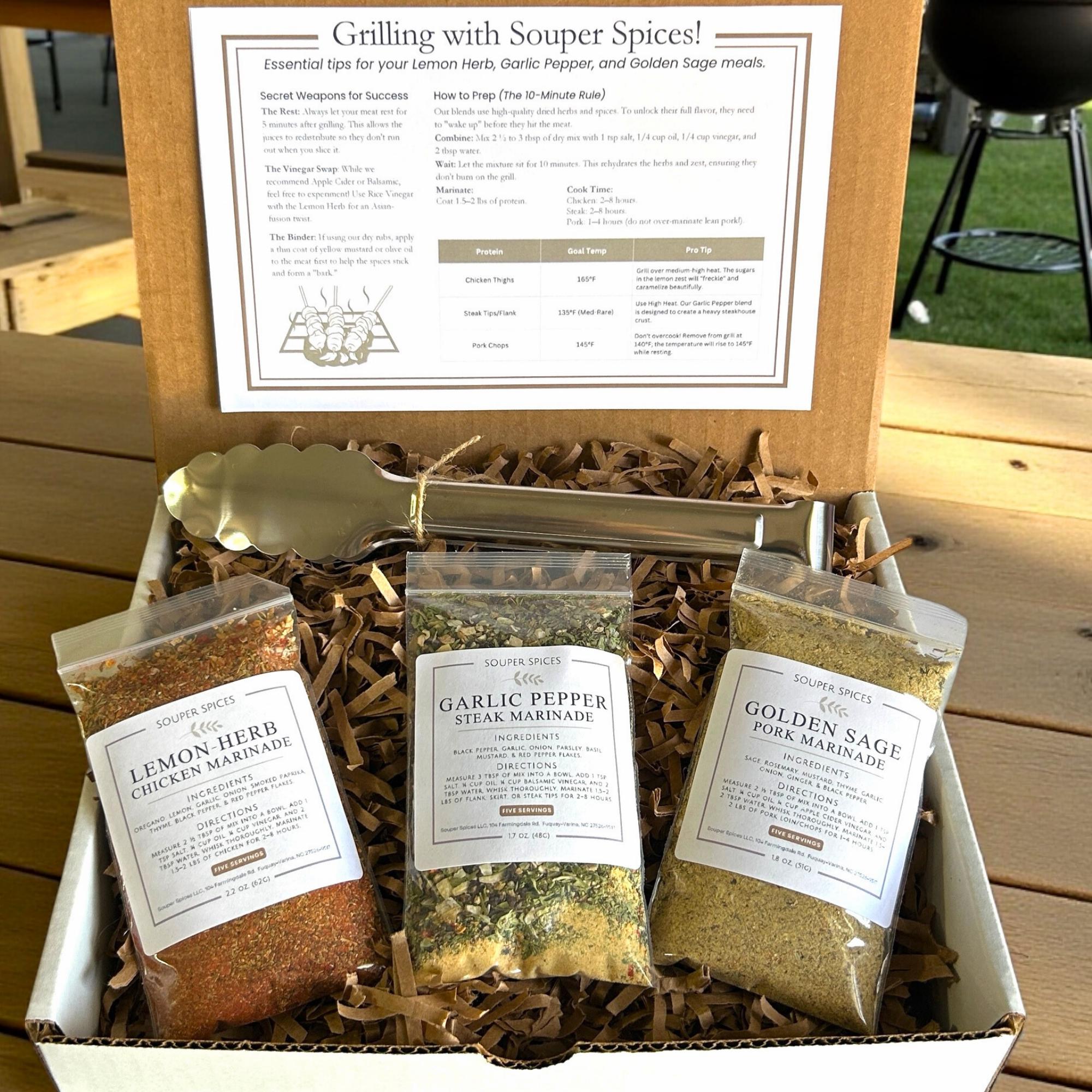 Gourmet All Natural Marinade Gift Set for Men, Dads Birthday, Fathers Day, Grilling Enthusiasts