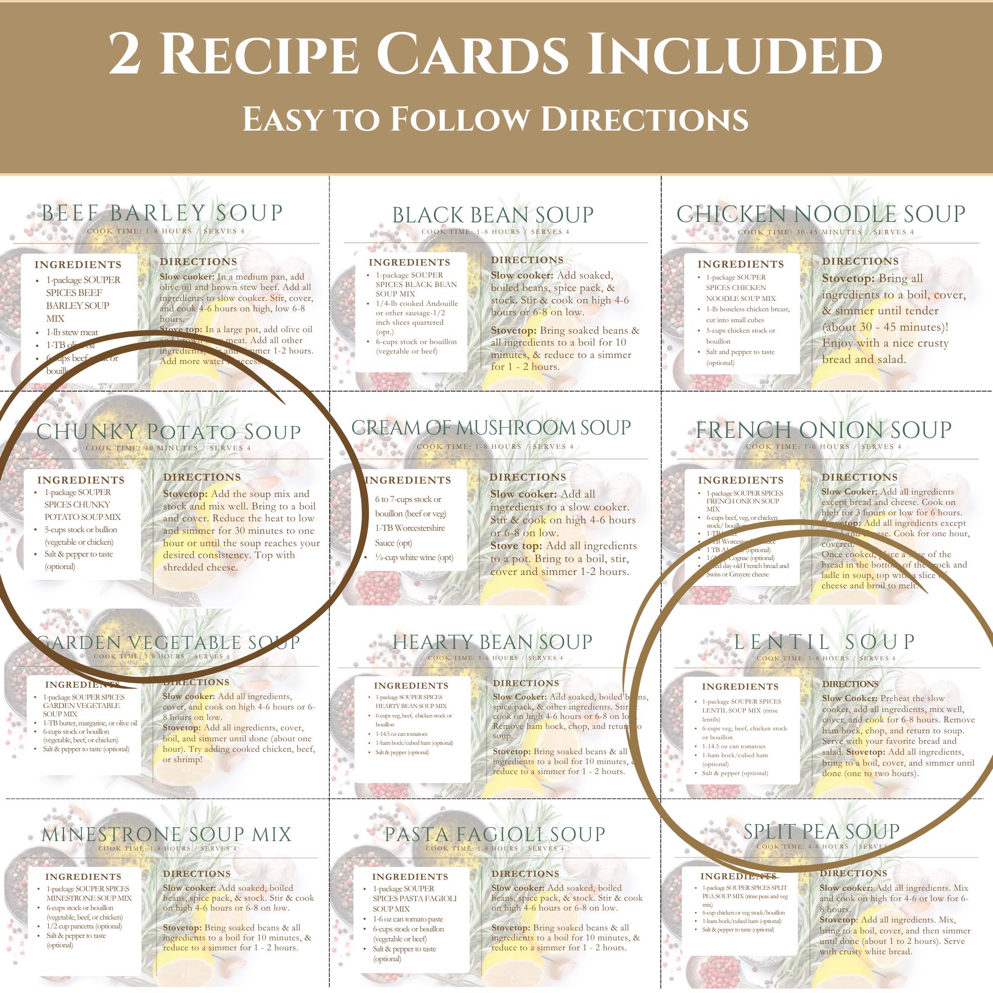 Build A Box Custom Gourmet Soup Gift Set of 2, Get Well Soon Sympathy Birthday Care Package, Heart Healthy Comfort Food Dinner Kit