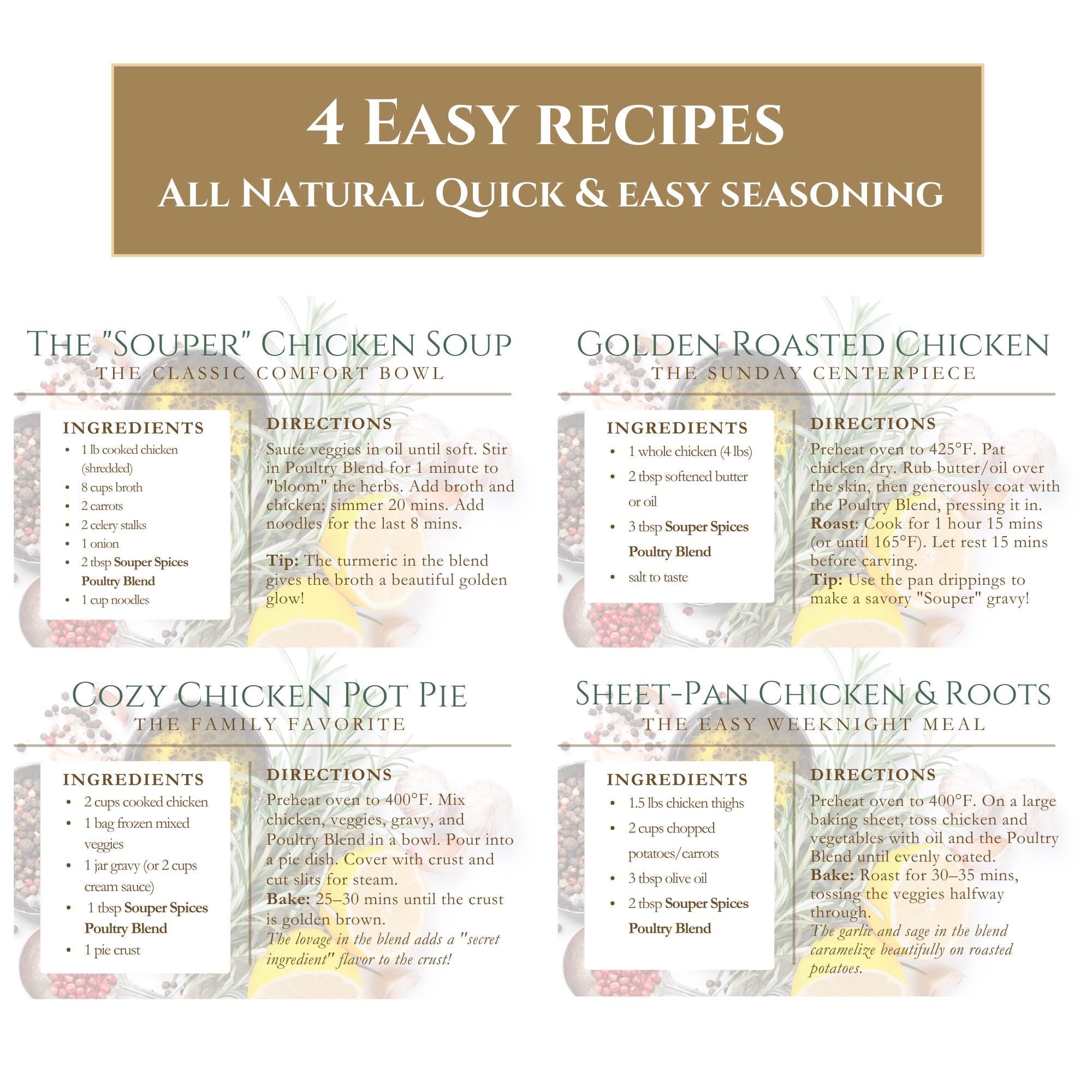 Gourmet Poultry Seasoning Gift Set | No Sodium Chicken & Turkey Rub