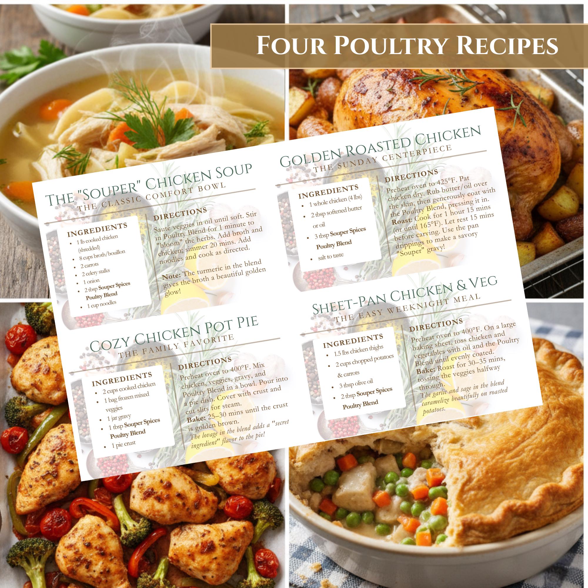 Herb Blends for Homemade Meals Gift Set of 6, Unique Small-Batch Spice Mixes for Homemade Meals, Healthy Easy Seasoning Starter Kit, No Salt